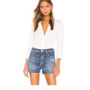Mother The Dutchie Shirt Fray Size 25 Euc Retails For 200 Womens Denim Shorts